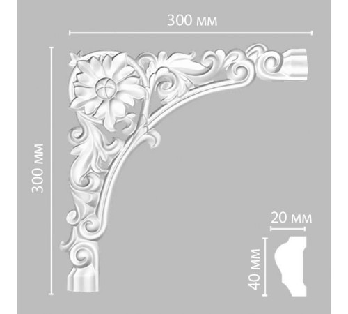 Угол декоративный DECOMASTER DP-304C 300x300x20 мм DP-304C