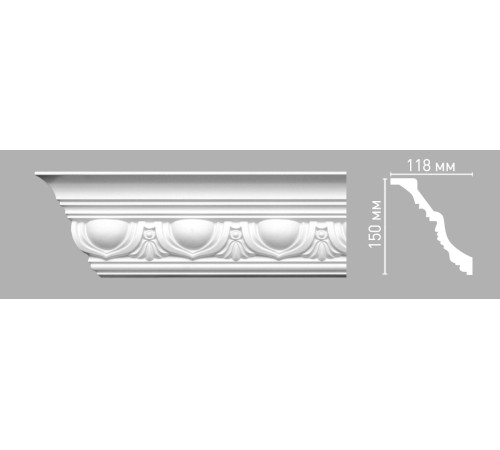 Плинтус потолочный с рисунком DECOMASTER 95090 118х150х2400 мм 95090