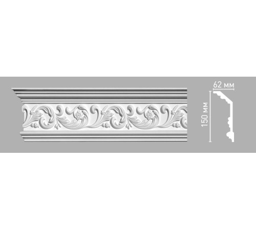 Плинтус потолочный DECOMASTER 95094 с рисунком 150х62х2400 мм 95094