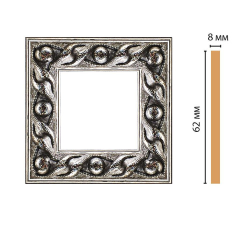 Вставка декоративная цветная Decomaster 62х62х8 мм 130-2-44