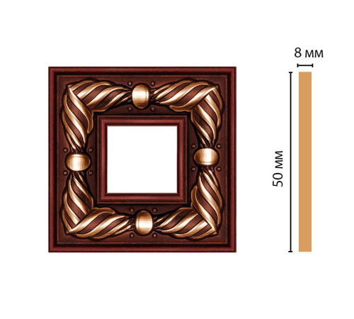 Вставка декоративная цветная Decomaster 50х50х8 мм 130-2-52
