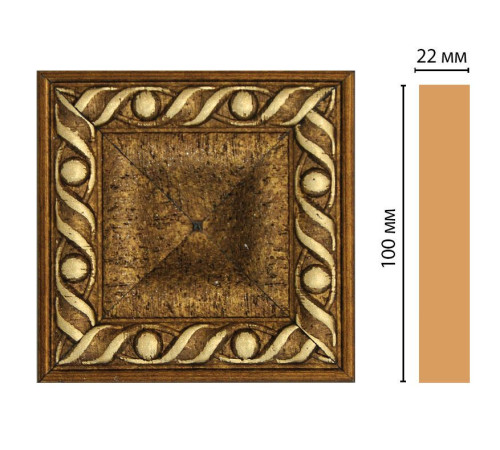 Вставка декоративная DECOMASTER D207 100x100x22 мм D207-43