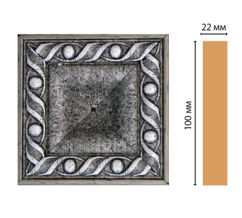 Вставка декоративная DECOMASTER D207 100x100x22 мм D207-44