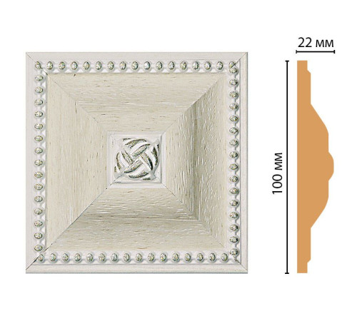 Вставка декоративная DECOMASTER D209 100х100х22 мм D209-15