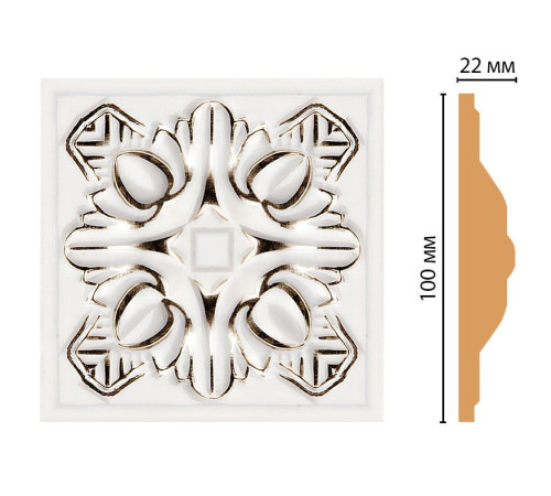 Вставка декоративная Decomaster D209-60 100x100x22 мм D209-60