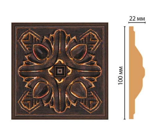 Вставка декоративная DECOMASTER D209-966 100x100x22 мм D209-966