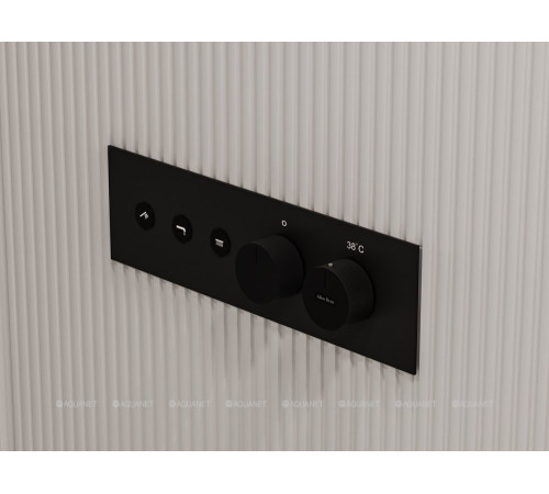 Смеситель встраиваемый Allen Brau Liberty X3 термостат 3 выхода Push key черный матовый 5.33003-31