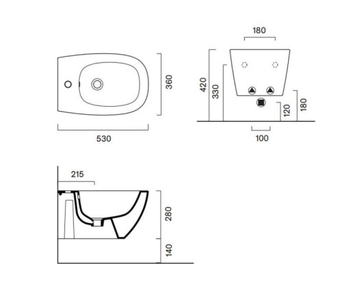 Биде подвесное Catalano Alvea 53x36 см белый глянцевый 0618531001