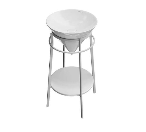 Раковина Kerama Marazzi Cono 44.5х44.5х35 см встраиваемая сверху белый глянцевый CO.wbi.44