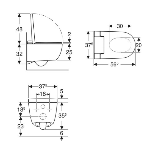 Унитаз-биде подвесной Geberit AquaClean Alba KeraTect белый 146.350.01.1