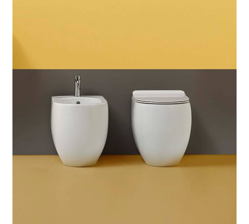 Биде напольное приставное Kerasan Flo 55х37 см 312401