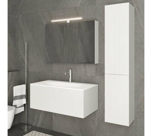 Комплект мебели для ванной Tiffany World Shape 102x52 см подвесной белый матовый SHAP100-B/547001 RAL 9003