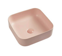 Раковина накладная AQUAMET AQM5011MP квадратная 390x390x130 мм розовый матовый AQM5011MP