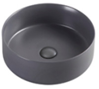 Раковина накладная AQUAMET 355х355х120 мм круглая темно-серый матовый AQM5012MDG