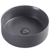 Раковина накладная AQUAMET 355х355х120 мм круглая темно-серый матовый AQM5012MDG