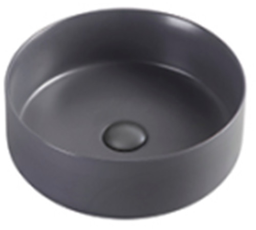 Раковина накладная AQUAMET 355х355х120 мм круглая темно-серый матовый AQM5012MDG