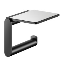 Держатель для туалетной бумаги KEUCO Plan с полочкой черный матовый 14973 370000