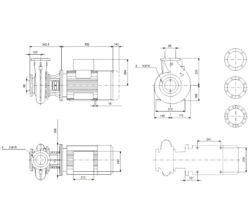 Насос консольно-моноблочный одноступенчатый Grundfos NB 65-200/198 A-F-A-BQQE 98092105