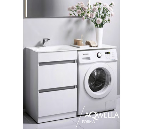 Тумба под умывальник AQUATON Forma 2 ящика белый FOR01052