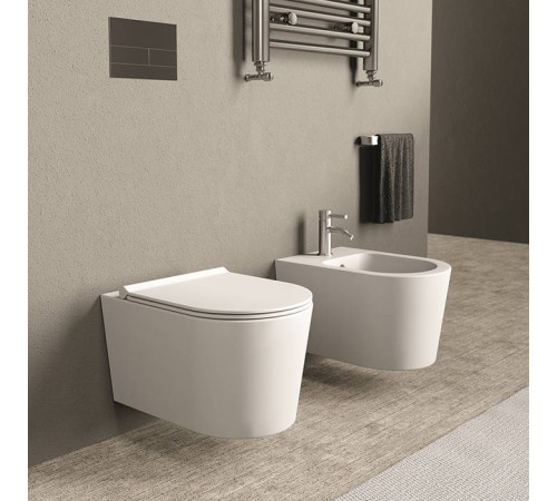 Унитаз подвесной Alice Ceramica Form 50х35 см безободковый с сиденьем микролифт 22300101SET