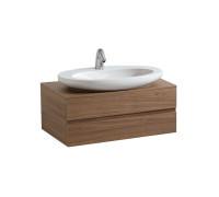 Тумба с раковиной Laufen Alessi One 80х50х33 см подвесная 2 ящика орех 4.2403.3.097.630.1 / 8.1897.2.400.104.1