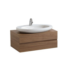 Тумба с раковиной Laufen Alessi One 80х50х33 см подвесная 2 ящика орех 4.2403.3.097.630.1 / 8.1897.2.400.104.1