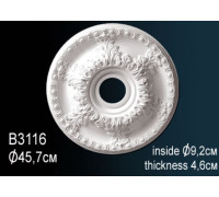 Розетка потолочная под люстру Perfect B3116 полиуретановая с орнаментом 499 мм B3116