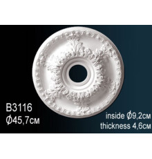 Розетка потолочная под люстру Perfect B3116 полиуретановая с орнаментом 499 мм B3116