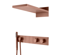 Душевой комплект встраиваемый Boheme Zodiac с термостатом верхним и ручным душем brushed bronze 133-BRB