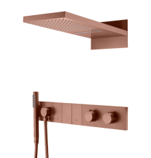 Душевой комплект встраиваемый Boheme Zodiac с термостатом верхним и ручным душем brushed bronze 133-BRB