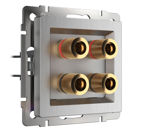 Акустическая розетка (cеребряный рифленый) WL09-AUDIOx4