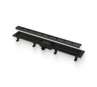 Лоток душевой AlcaPlast APZ10 BLACK 950 мм с порогами для перфорированной решетки (с решеткой) черный матовый APZ10BLACK-950M