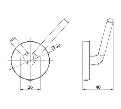 Крючок для полотенец двойной подвесной emco Round черный 4375 133 01