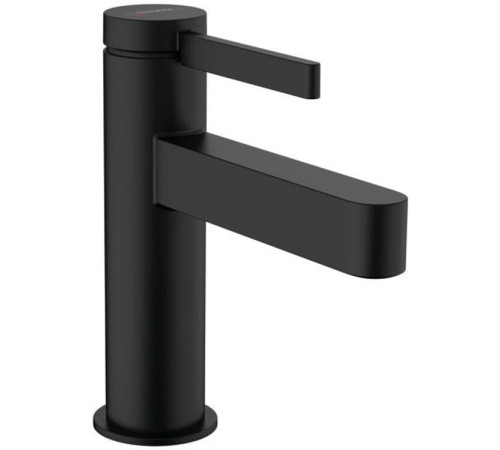Смеситель для раковины hansgrohe Finoris 100 однорычажный с клапаном Push-Open матовый черный 76010670