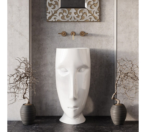 Раковина напольная Kerasan Artwork MOLOCO 45х51х94.5 см слив в пол белый матовый 474030/756830