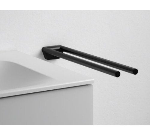 Полотенцедержатель двойной неповоротный KEUCO Reva 450 мм чёрный матовый 12818 370000