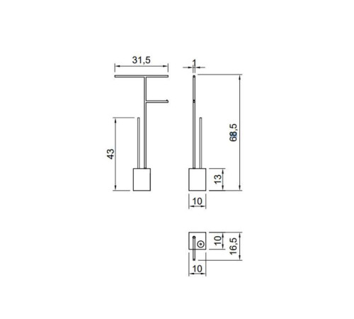 Стойка напольная antoniolupi Biviocombi с держателем бумаги и ершиком BIVIOCOMBI2.6/545.nero marquinia