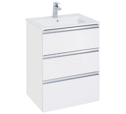 Тумба под раковину подвесная Roca The Gap 585х741х453 мм 3 ящика Белый глянец A857404806