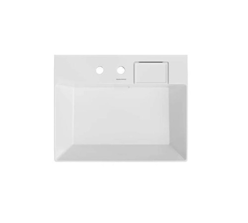 Раковина накладная Kerama Marazzi Logica 60.5х48.5 см 2 отверстия белый глянец LO.wb.60.2