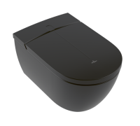 Унитаз-биде подвесной безободковый Villeroy & Boch ViClean-I 100 CeramicPlus Pure Black V0E100R7