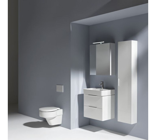 Тумба с раковиной Laufen Base 58.5х39х53 см подвесная 2 ящика белый глянцевый 4.0225.2.110.261.1 / 8.1028.3.000.104.1