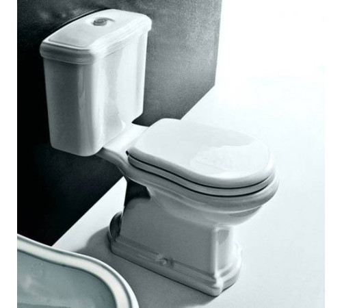 Унитаз-моноблок Kerasan Retro 72х38.5 см слив в пол белый/хром 750990/101201/760390/108101