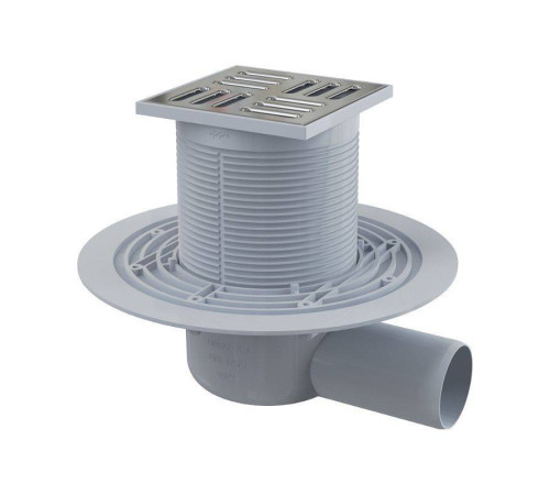 Трап для душа Alca 105х105 мм боковой выпуск 50 мм нержавеющая сталь APV1311