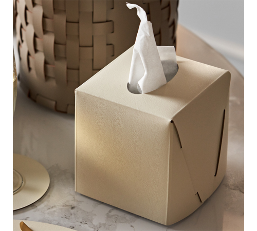 Салфетница ADJ Kleenex 12х12х12 см панна-котта/белый 0015.16/10