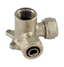 Водорозетка латунная никелированная трехплоскостная Tiemme 20x1/2 ВР x 20 1600106