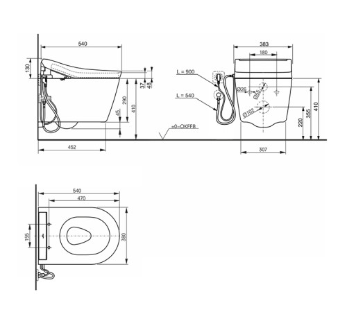 Унитаз подвесной TOTO RP безободковый с сиденьем-биде Washlet CW552RY#XW / TCF34120GEU