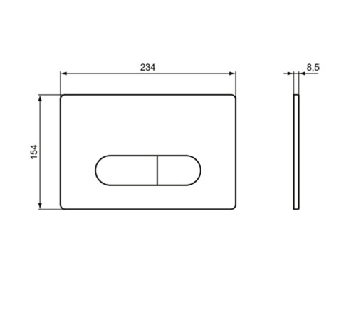 Панель смыва Ideal Standard Oleas M1 механическая двойной смыв черный матовый R0115A6