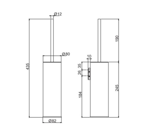 Ершик для туалета Fima Carlo Frattini Spillo Steel настенный нержавеющая сталь F6096/1INOX