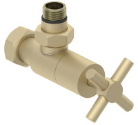 Вентиль регулировки температуры угловой Сунержа Крест G 1/2 HP - G 3/4 НГ шампань матовая 022-1408-1234
