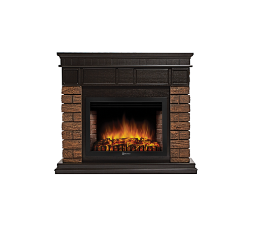 Портал для электрокамина Firelight Bricks Wood 30 камень темный шпон венге НС-1287018